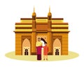Indian family avatar cartoon character Royalty Free Stock Photo