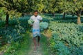 Indian farmer in agriculture field of India Royalty Free Stock Photo