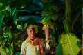 Indian farmer in banana farm