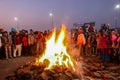 Indian Farmers celebrating Lohri Festival during protest