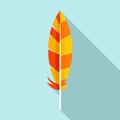 Indian feather icon, flat style