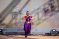 Indian female artist performing Kuchipudi classical dance Royalty Free Stock Photo