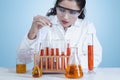 Indian female scientist doing research Royalty Free Stock Photo