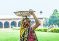 Indian female worker carry stones Royalty Free Stock Photo