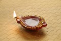 Indian Festival Diwali - Handmade Diya Clay Lamp Royalty Free Stock Photo