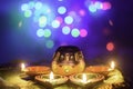 Indian Festival Diwali Oil Lamp Decoration Royalty Free Stock Photo