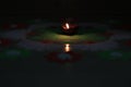 Indian festival diwali vibes with glowing diya and rangoli