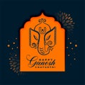 Indian festival ganesh chaturthi banner with elegant lord ganesha design