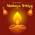 Indian festival happy Akshaya Tritiya template design