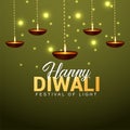 Indian festival of happy diwali greeting card with creative background