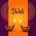 Indian festival Happy Diwali with Diwali props, holiday Background, Diwali celebration greeting card, vector illustration design Royalty Free Stock Photo