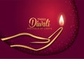 Indian festival Happy Diwali with red Background, Diwali celebration greeting card, vector illustration design Royalty Free Stock Photo