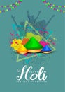 Indian festival happy holy colorful party poster, banner background. vector illustration design Royalty Free Stock Photo