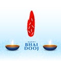 indian festive bhai dooj event background with oil diya and tilak design