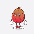 Indian Fig cartoon mascot character having an afraid face