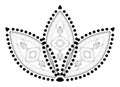 Indian Filigree Dotted Ornament Vector Delicate Lotus Flower Royalty Free Stock Photo