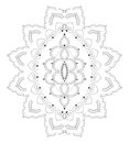 Indian Filigree Dotted Ornament Vector Delicate Oval Lotus Flower
