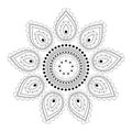 Indian Filigree Dotted Ornament Vector Mehendi Pattern with Paisley