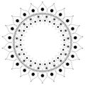 Indian Filigree Dotted Ornament Vector Mehendi Round Lotus Frame