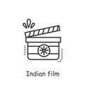 Indian film line icon. Editable illustration