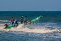 Indian fishermen on boat