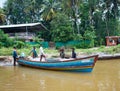 Indian fishmen in Kerala backwaters