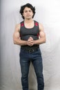 Indian fitness male model wearing grey vest