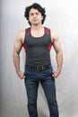 Indian fitness model wearing grey vest