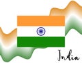 Indian flag and abstract background. Flat illustration EPS 10 Royalty Free Stock Photo