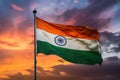 The Indian flag flies proudly in the sky, symbolizing the rich cultural heritage and values of the nation, Tricolor Indian flag Royalty Free Stock Photo