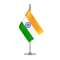 Indian flag hanging on the metallic pole, illustration