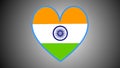 Indian flag heart art for 15 august independenceday