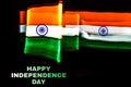 Indian flag light painting creation on independence day