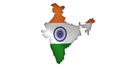 Indian Flag with India Map Royalty Free Stock Photo