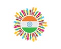 indian flag vector icon illustration