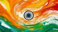 Indian flag viscous paint swirl artistic image generative AI