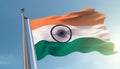 Indian flag waving with pride, symbol of freedom and patriotism generated by AI Royalty Free Stock Photo