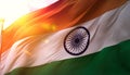 Indian flag waving with pride, symbol of unity and freedom generated by AI Royalty Free Stock Photo