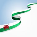 Welsh flag wavy abstract background. Vector illustration. Royalty Free Stock Photo