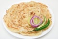 Indian flat bread Kerala porotta, Malabar porotta, roti paratha layered bread made of whole wheat flour