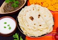 Indian flatbread chapati or roti Royalty Free Stock Photo