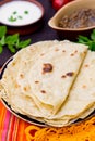 Indian flatbread chapati or roti Royalty Free Stock Photo