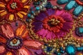Indian floral embroidery. Generate Ai