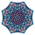 Indian floral geometric doodle medallion pattern. Ethnic Mandala ornament