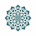 Minimalistic Mandala Flower Design On White Background