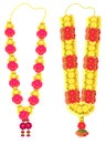 Indian flower garland mala for wedding ceremony. Traditional decoration for couple