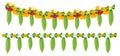 Indian flower garland of mango leaves and marigold flowers. Ugadi holiday ornate decoration Royalty Free Stock Photo