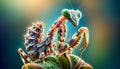 Indian flower mantis close up