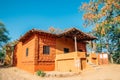 Indian folk village Shilpgram, traditional house in Udaipur, India Royalty Free Stock Photo