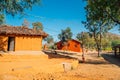 Indian folk village Shilpgram, traditional house in Udaipur, India Royalty Free Stock Photo